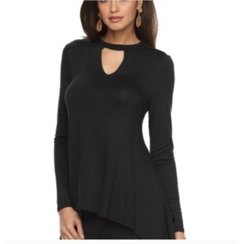 Jennifer Lopez Black Long Sleeve Tunic Size Xl Reg $40.00